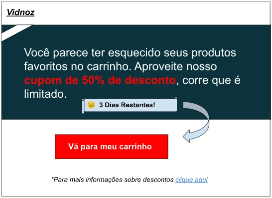 Um e-mail de carrinho abandonado dos modelos de e-mail marketing de Vidnoz Flex