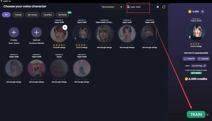Voice.ai-criar taylor swift voz